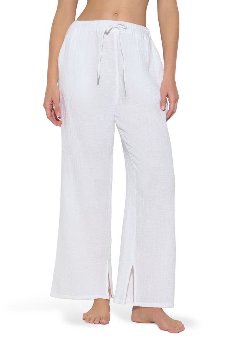 Page Inner Gaze Tie Waist Pants, Main, color, WHITE
