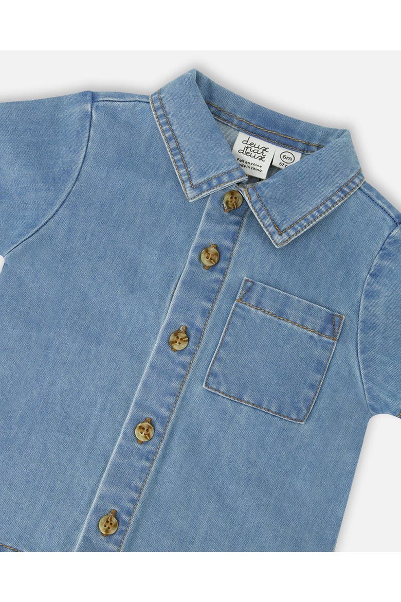 Light Blue Chambray Top and Short Set, Alternate, color, Light Blue Denim