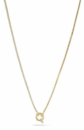 Cubic Zirconia Spring Ring Pendant Necklace