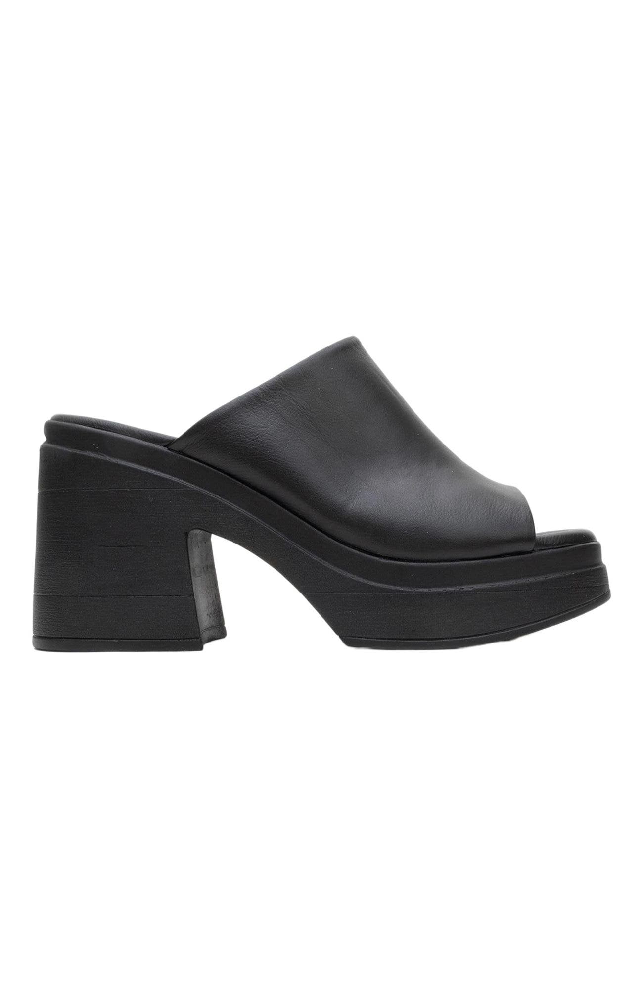 Forever & Always Shoes Nola Leather Platform Mules, Alternate, color, Black Leather