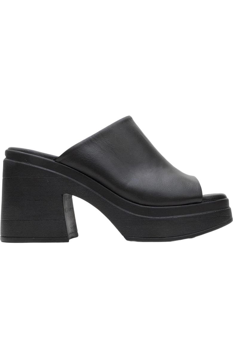 Forever & Always Shoes Nola Leather Platform Mules, Alternate, color, Black Leather
