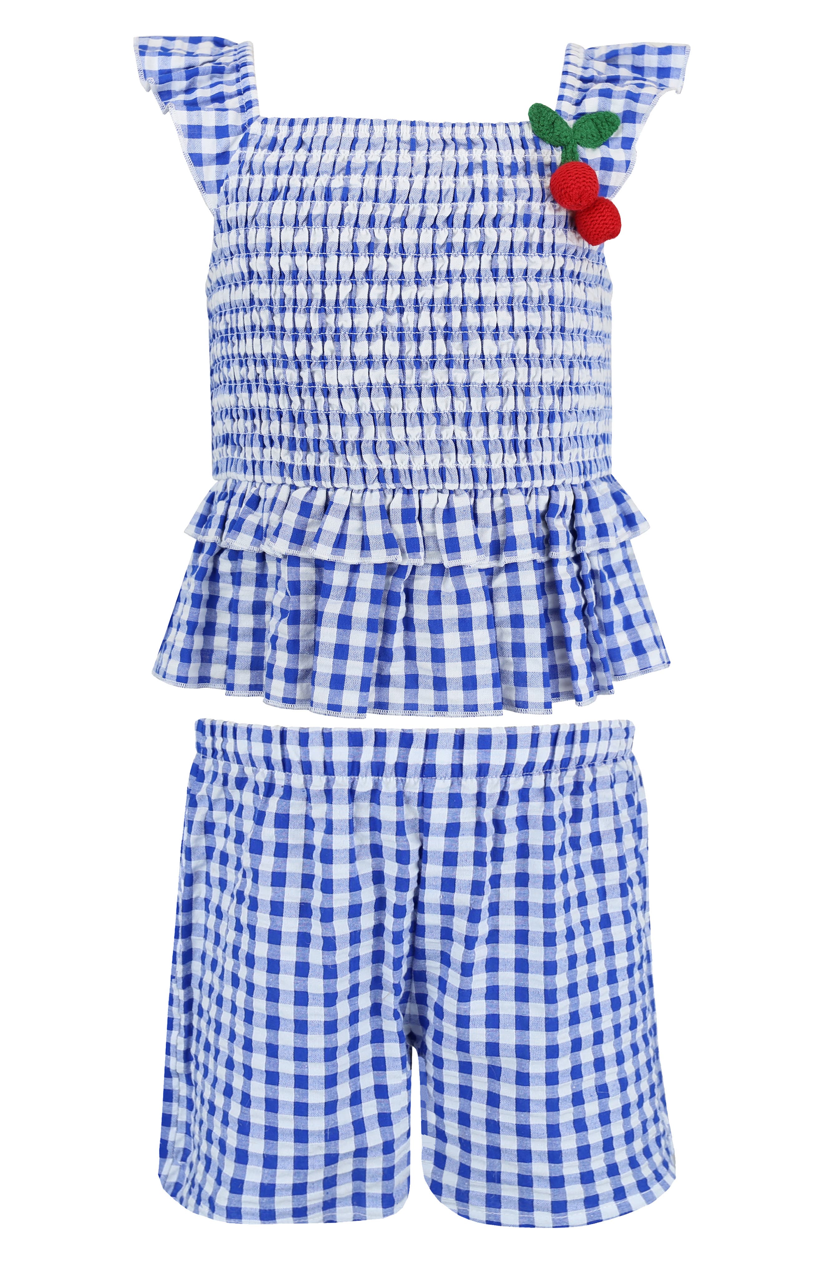 Zunie Kids' Smocked Cherry Top & Shorts Set