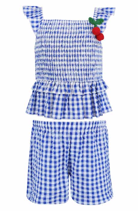Kids' Smocked Cherry Top & Shorts Set