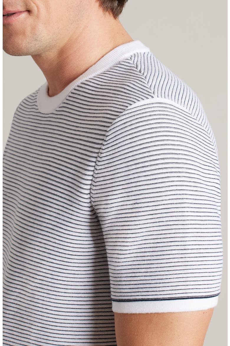 Compass Knit Stripe T-Shirt, Alternate, color, WHITE/ TRUE NAVY STRIPE