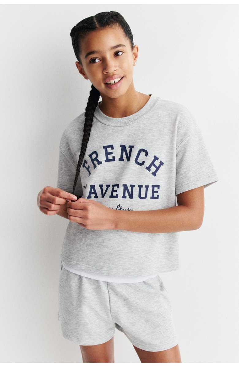 H&M 2-piece printed set, Main, color, Light Gray Melange