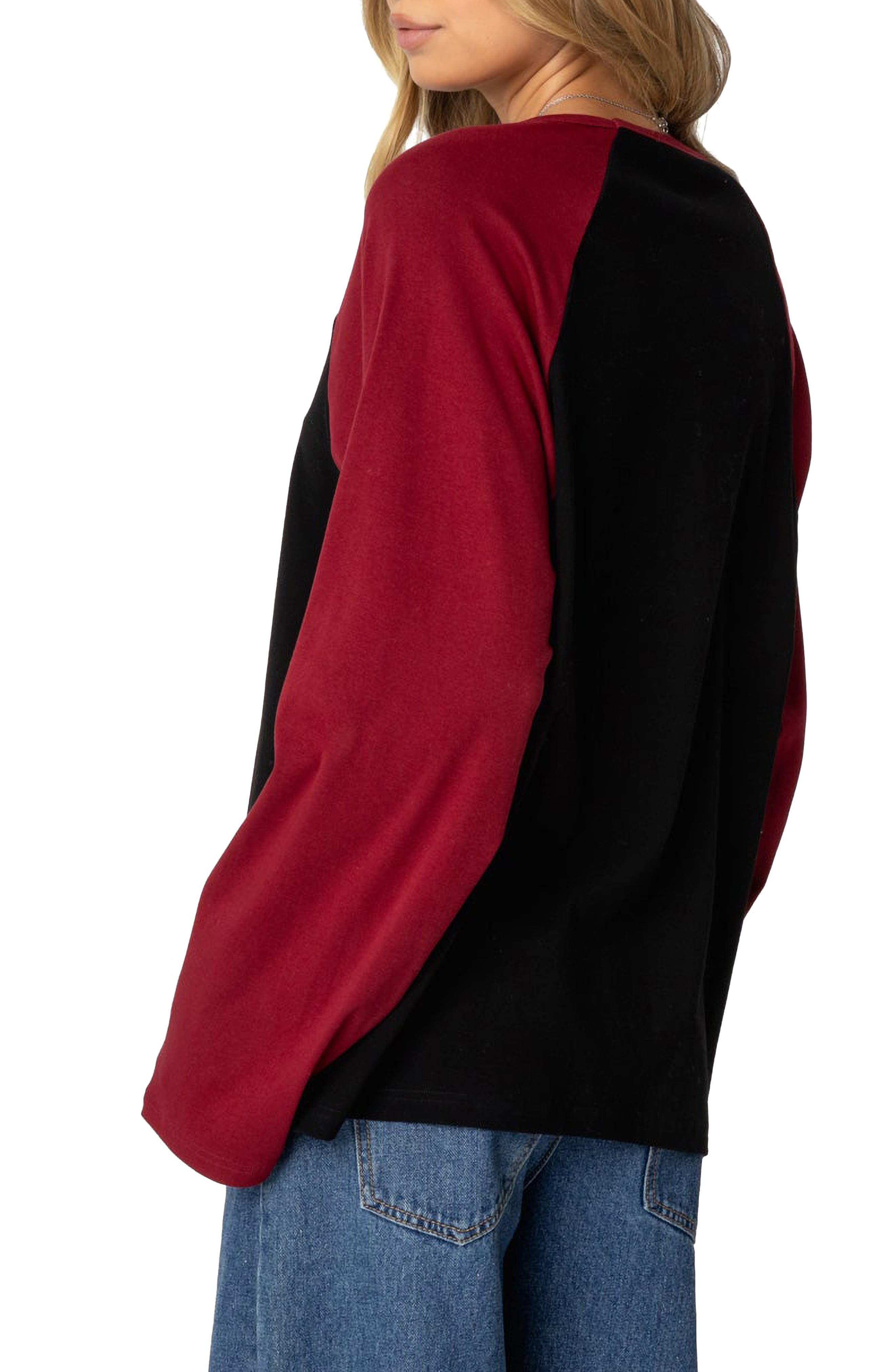 Oversize Long Sleeve Stretch Cotton T-Shirt - image 2