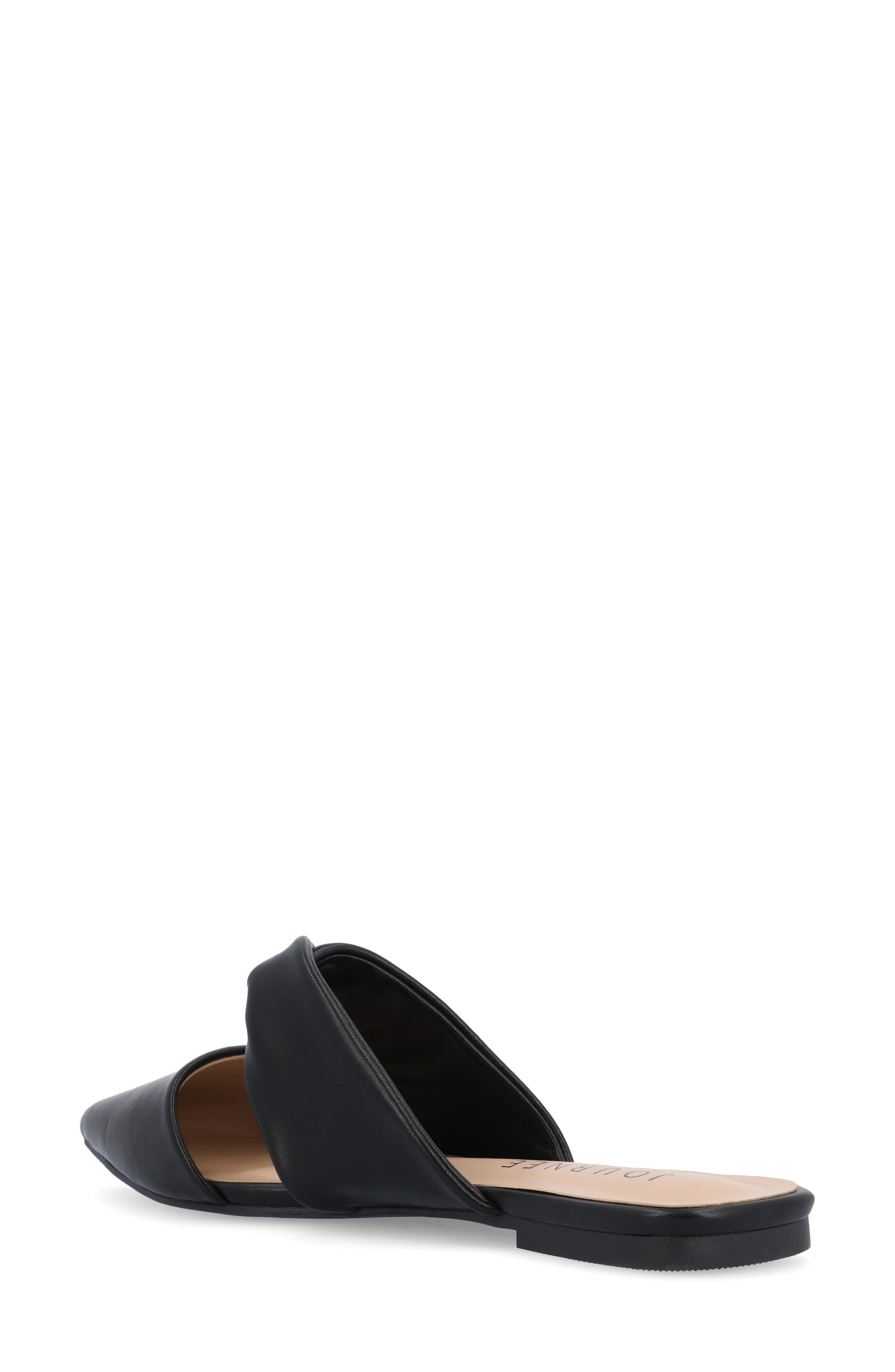 Journee Collection Enniss Flat Mule, Alternate, color, Black