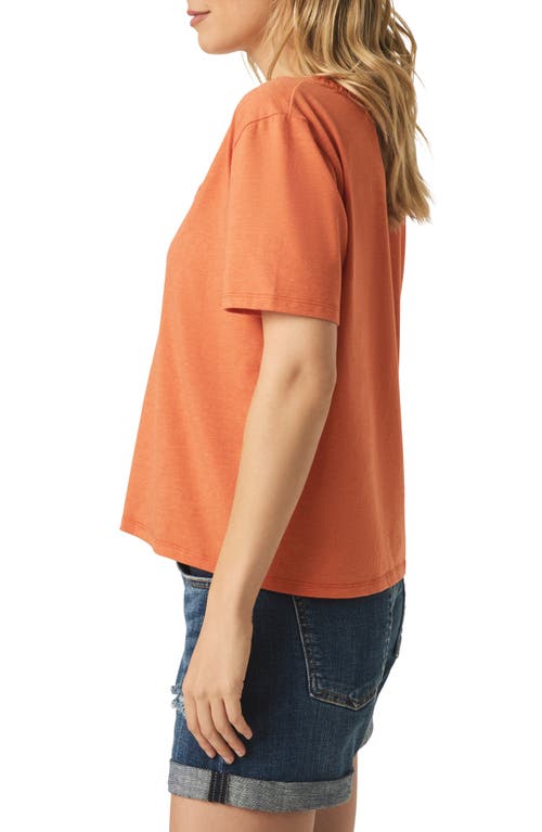 Splendid Dawn Crochet Trim Tee In Orange