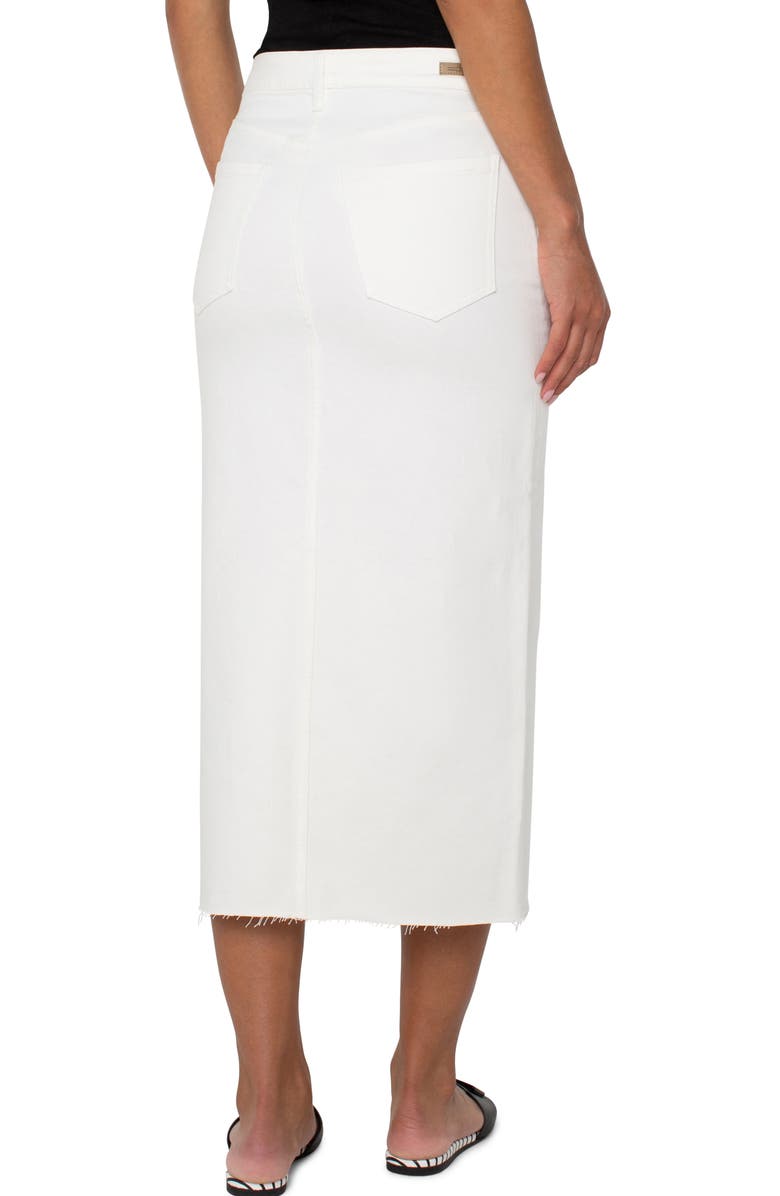 Liverpool Los Angeles Raw Hem Denim Maxi Skirt, Alternate, color, Bone White