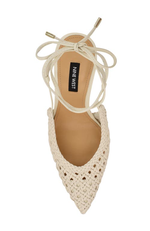 Nine West Fessla Ankle Wrap Pointed Toe Pump In Ivory