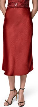 Donna Karan New York Satin Midi Skirt