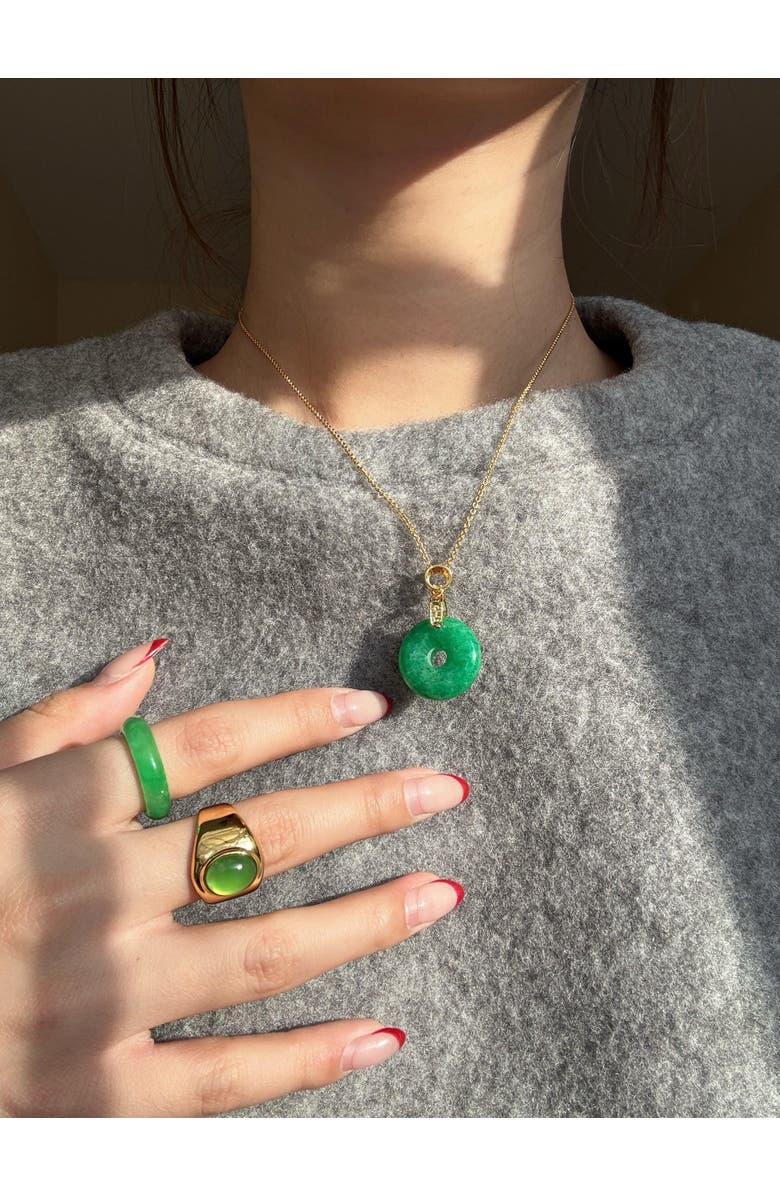 seree Donut Green jade pendant necklace, Alternate, color,