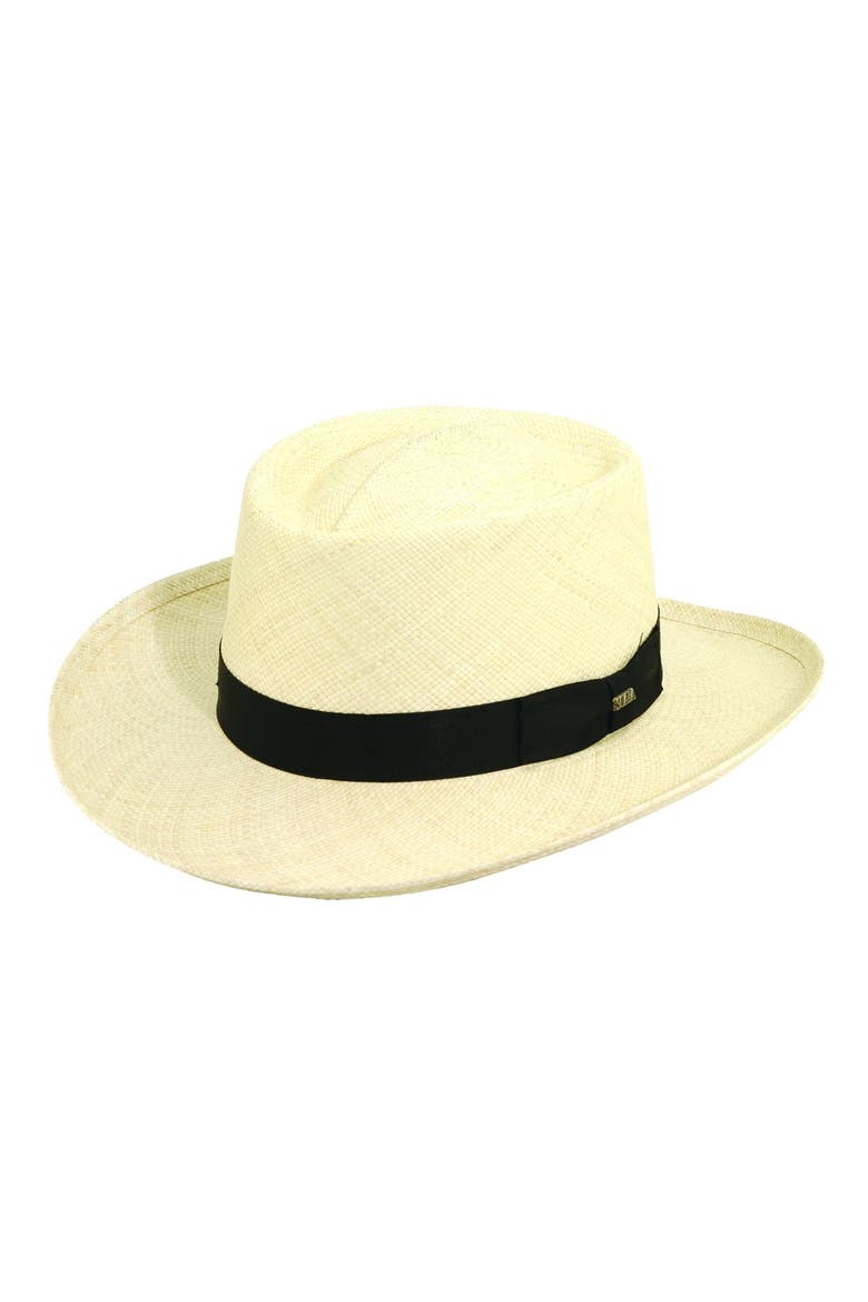Panama Straw Gambler Hat, Main, color, NATURAL