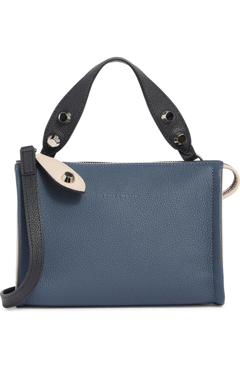 Longchamp Small Crossbody Bag, Main, color, Pilot Blue/ Black/ Chalk