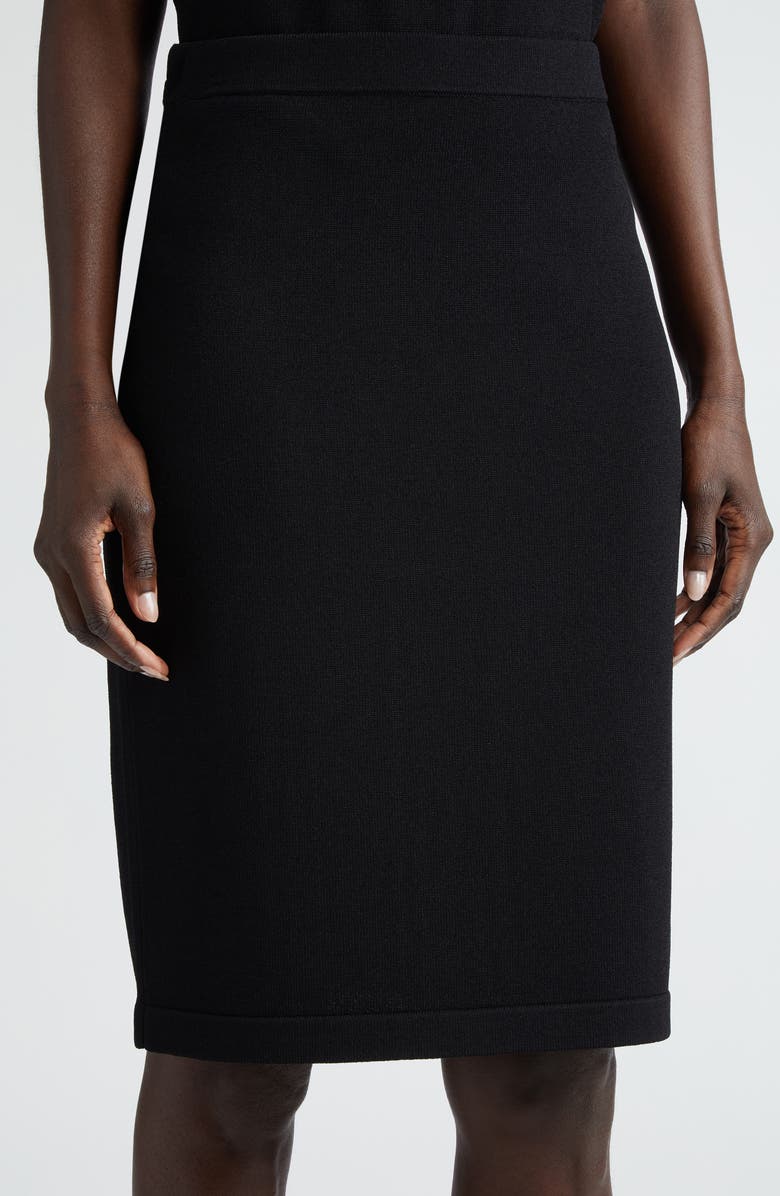 ST. JOHN Santiago Sweater Knit Skirt, Alternate, color, Black