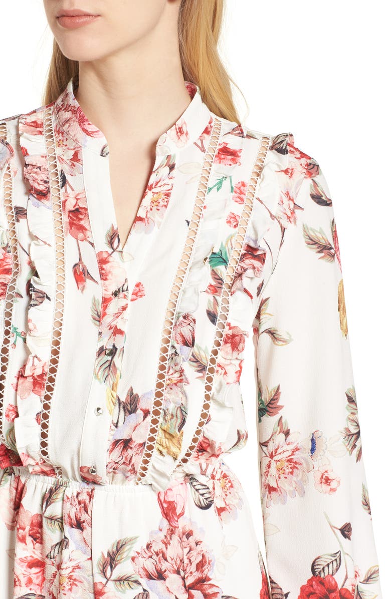 BP. Floral Print Romper, Alternate, color,