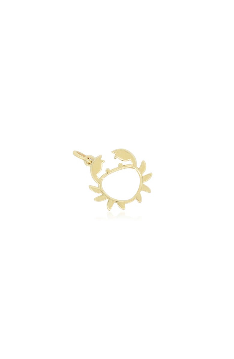 The Lovery Fine Jewelry Mini Gold Crab Charm, Main, color, Yellow Gold