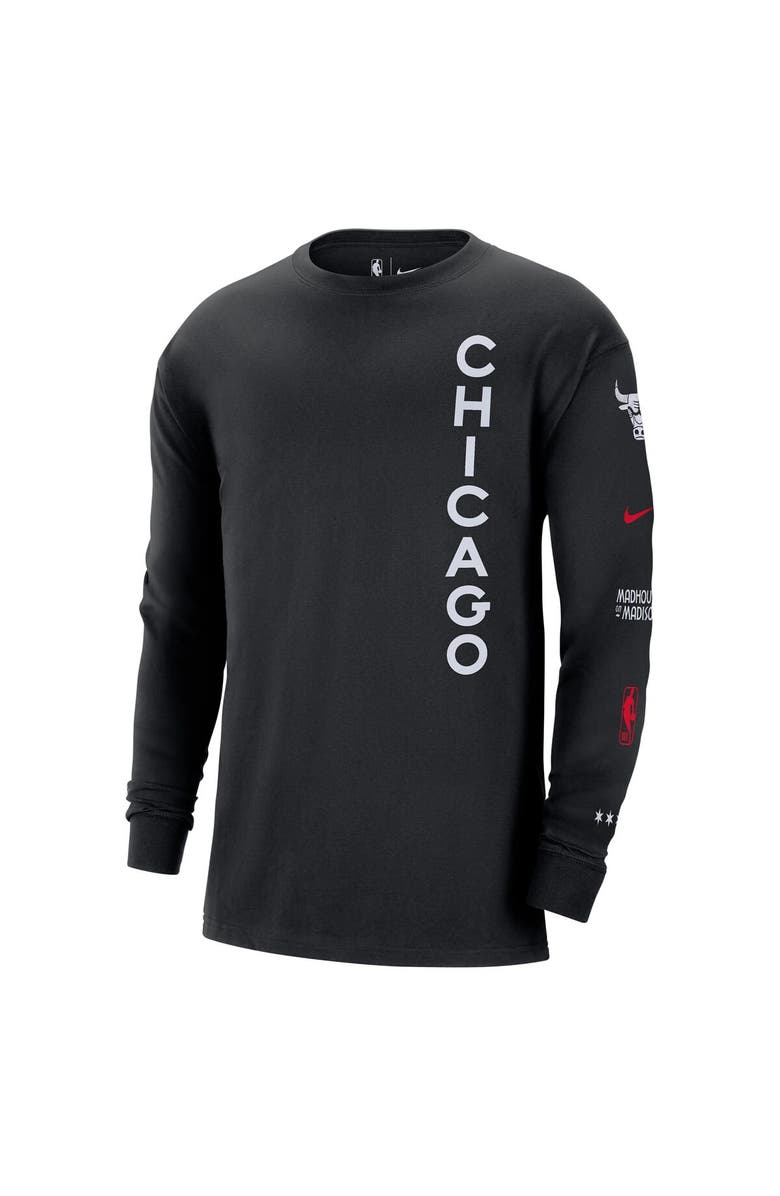 Nike Men's Nike Black Chicago Bulls 2023/24 City Edition Max90 Expressive Long Sleeve T-Shirt, Alternate, color, 