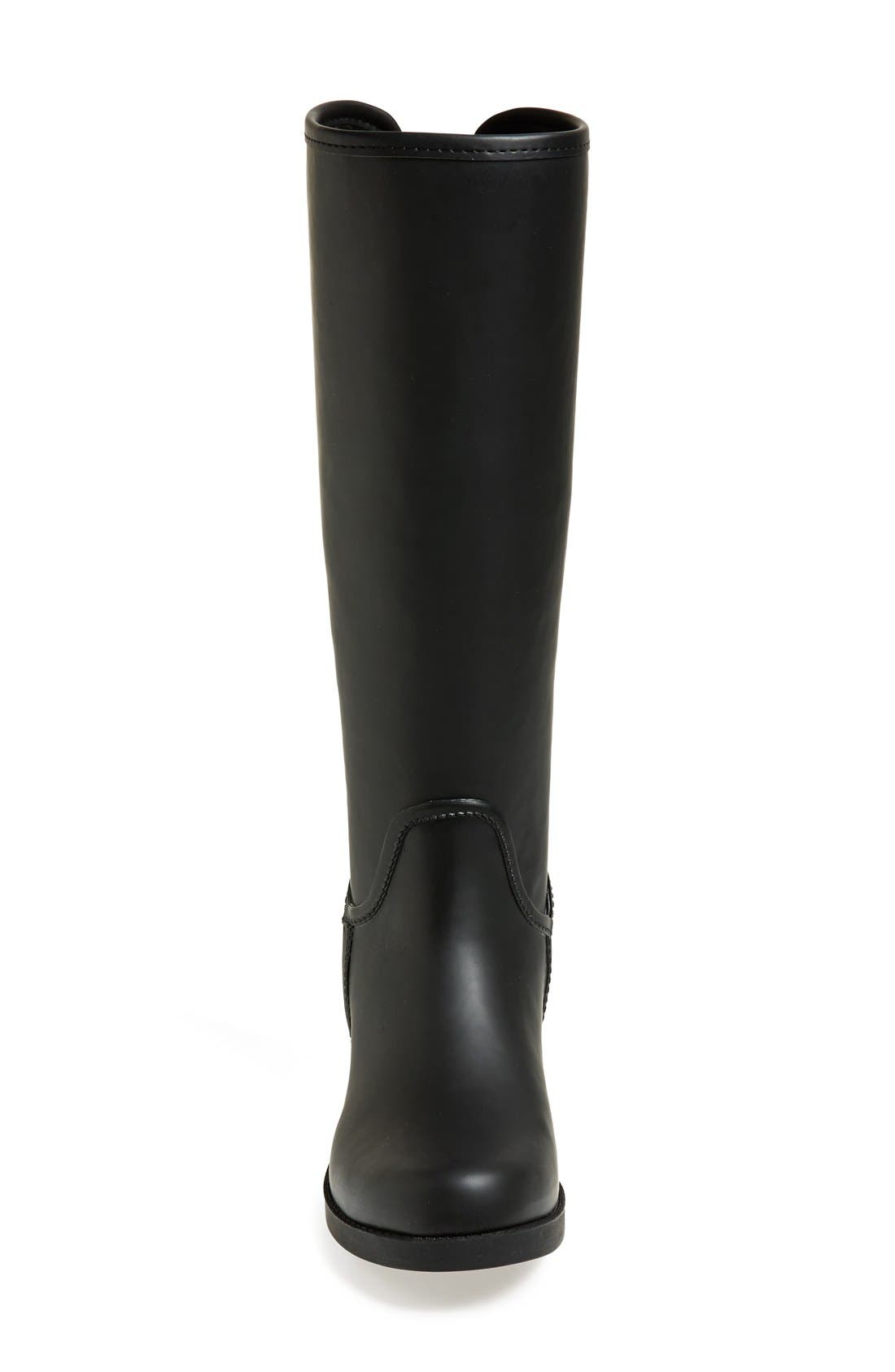 'Tristee' Waterproof Rain Boot, Alternate, color, BLACK