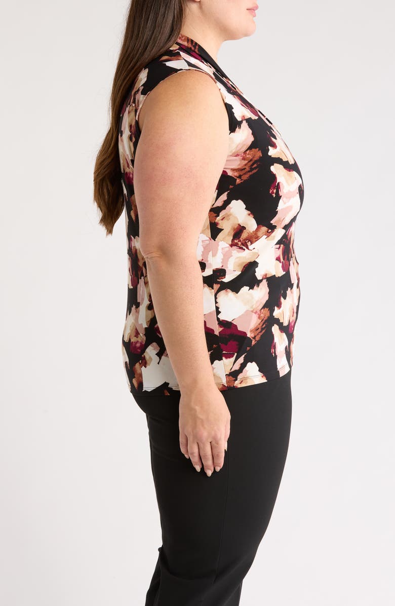 Anne Klein Abstract Print Triple Pleat Sleeveless Top, Alternate, color, 