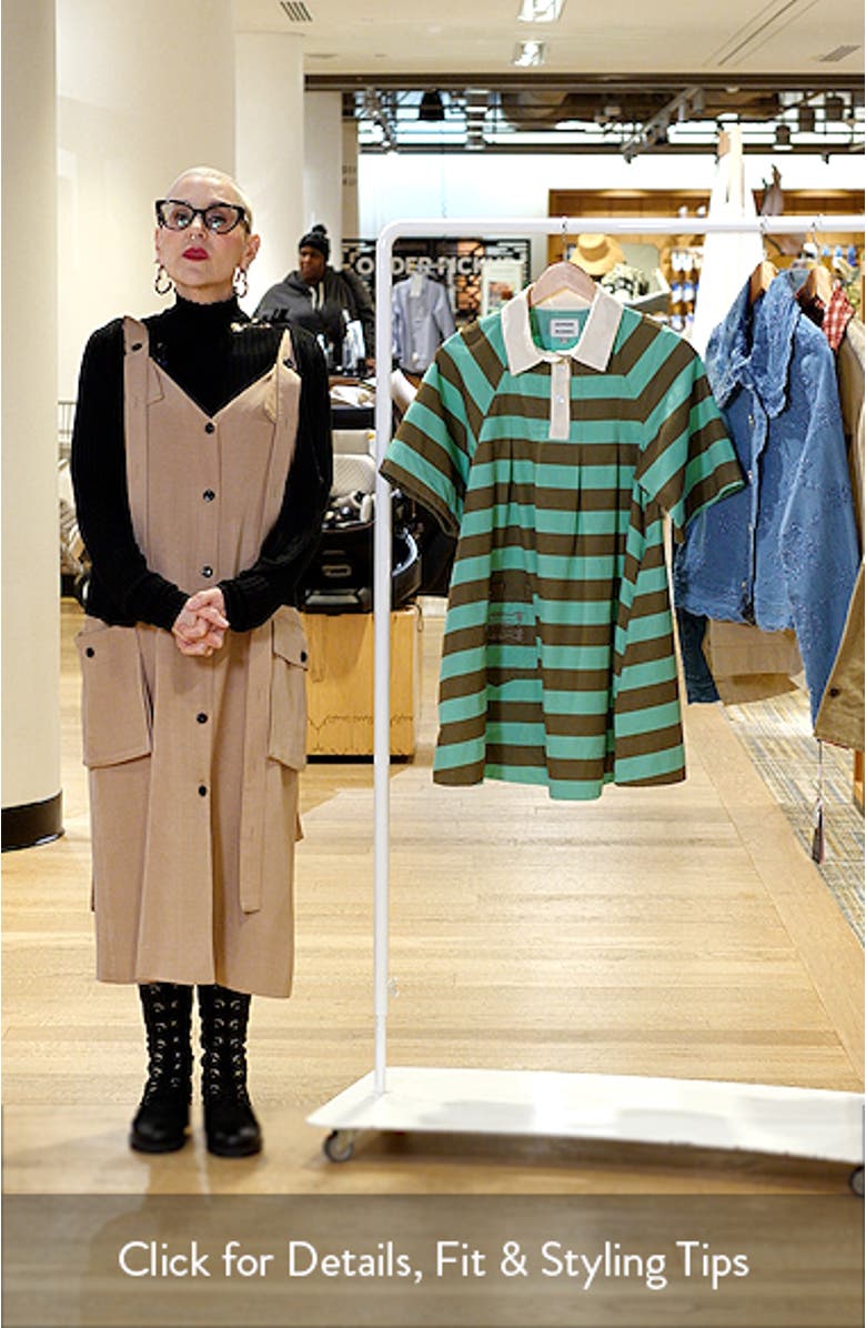 Maggie Stripe Organic Cotton Polo Minidress, sales video thumbnail