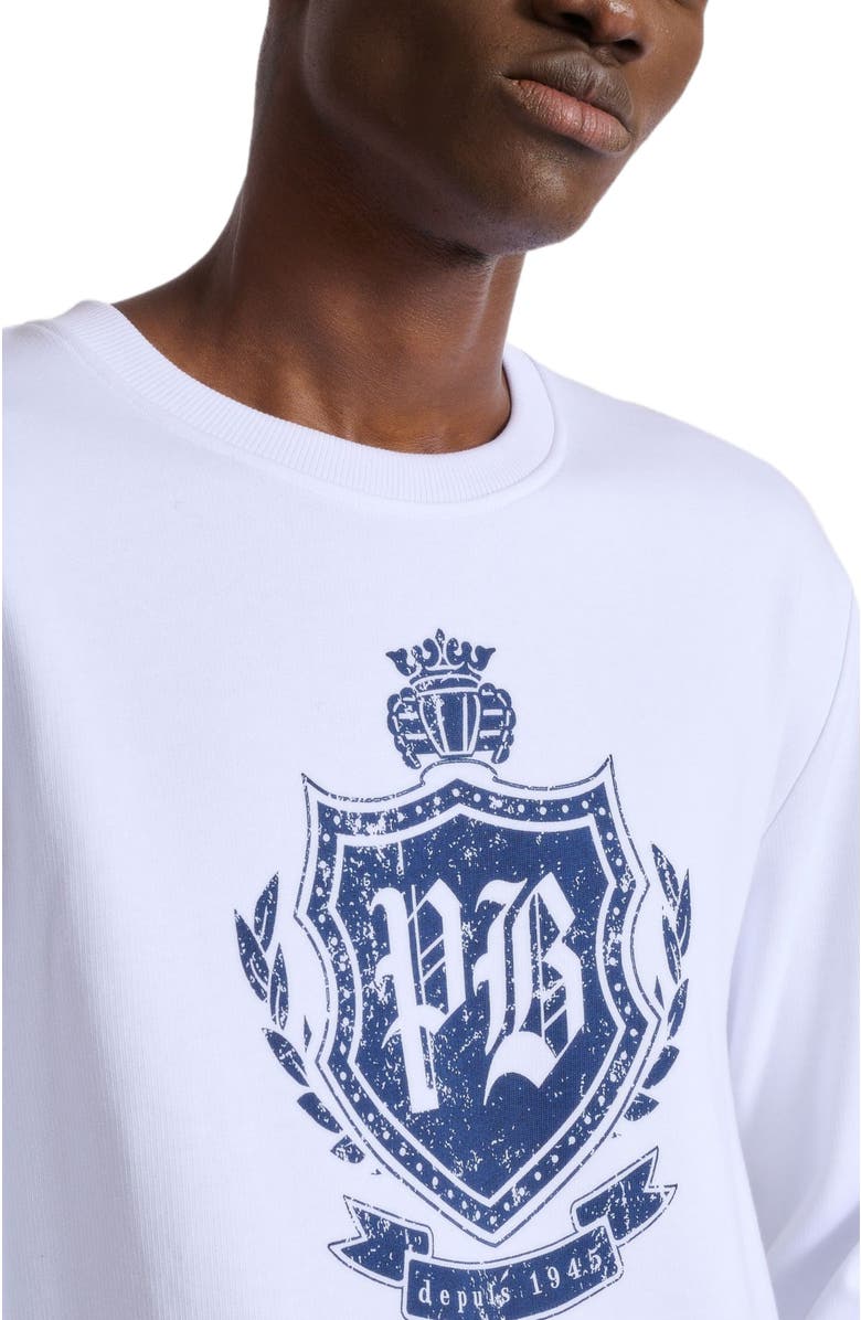 Balmain College Emblem sweatshirt, Alternate, color, Blue
