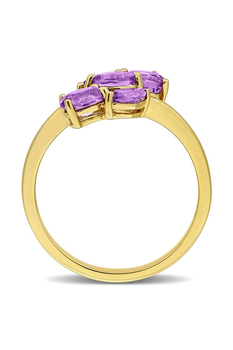 Amethyst Cluster Ring Yellow-Plated Silver, Alternate, color, Amethyst