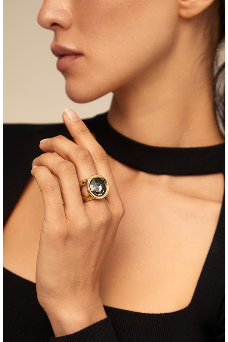 Double Band Crystal Ring, Alternate, color, Gold