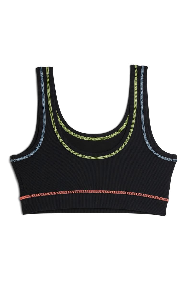 Essentials Rib Sports Bra, Alternate, color, STITCHED WITH LOVE