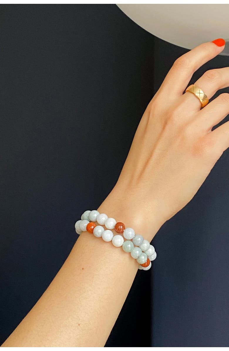 seree Pea Beaded jade bracelet, Alternate, color, Off White