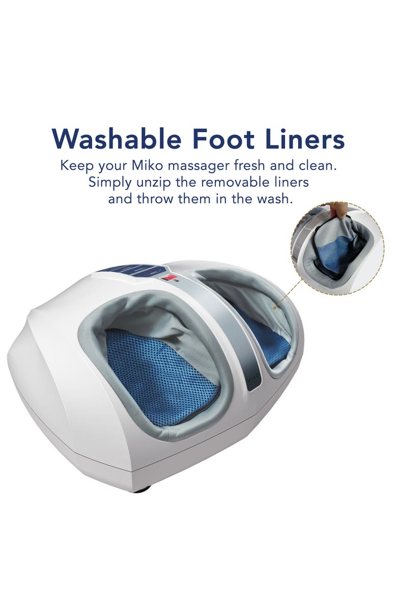 MIKO Shiatsu Foot Massager with Deep Kneading and Heat in White, Alternate, color, White
