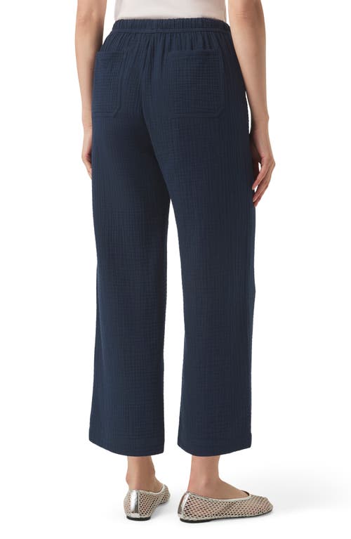 Splendid Adele Cotton Gauze Drawstring Pants In Navy