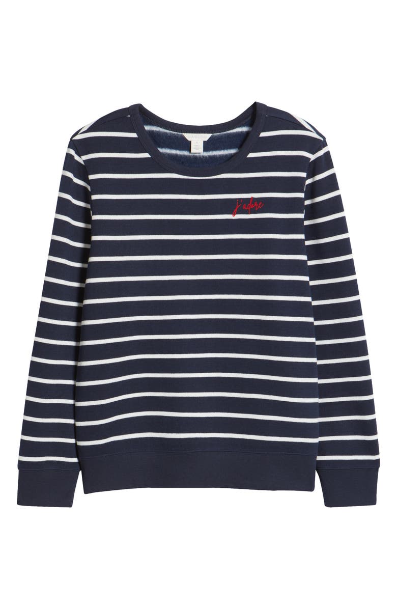 Caslon<sup>®</sup> Stripe Cotton Graphic Sweatshirt, Alternate, color, 