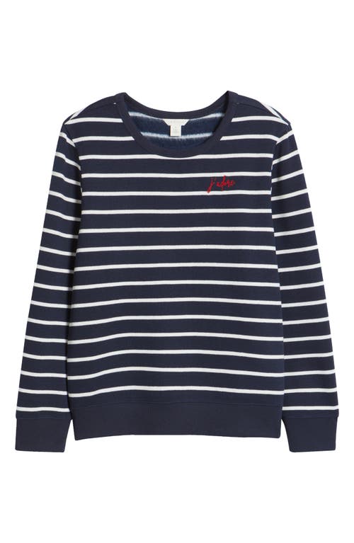 CASLONR CASLON(R) STRIPE COTTON GRAPHIC SWEATSHIRT