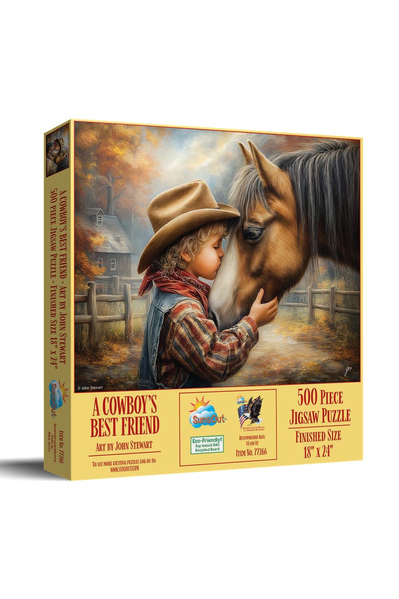 A Cowboys Best Friend 500 piece Jigsaw Puzzle for Adults, Main, color, Multicolor
