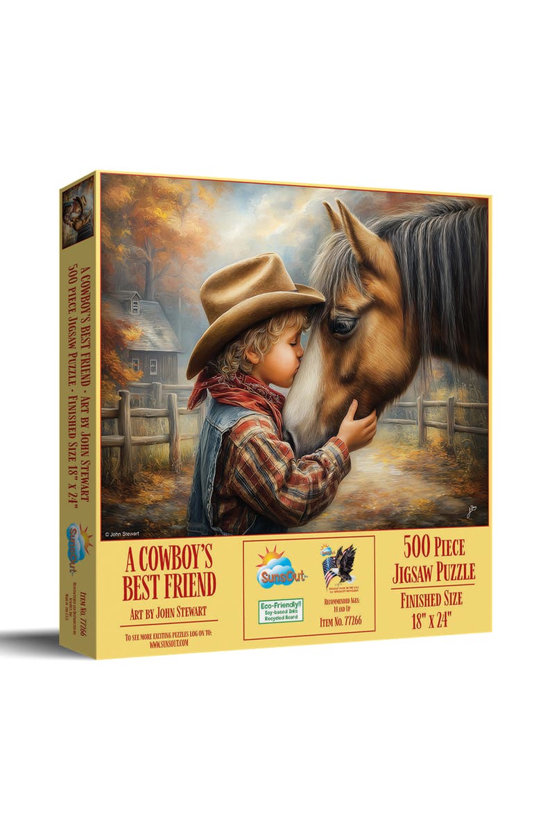 Sunsout A Cowboys Best Friend 500 piece Jigsaw Puzzle for Adults, Main, color, Multicolor