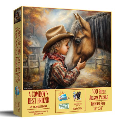 A Cowboys Best Friend 500 piece Jigsaw Puzzle for Adults