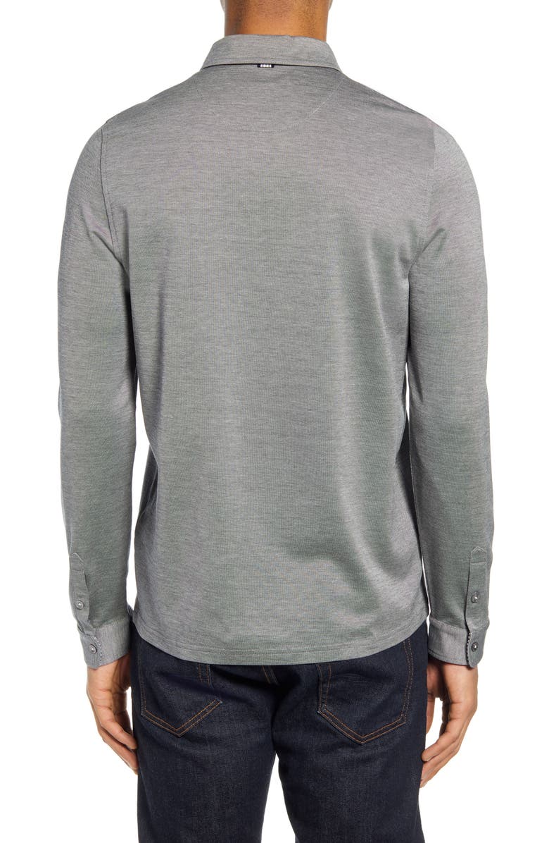 Ted Baker London Amuse Long Sleeve Piqué Polo, Alternate, color, 