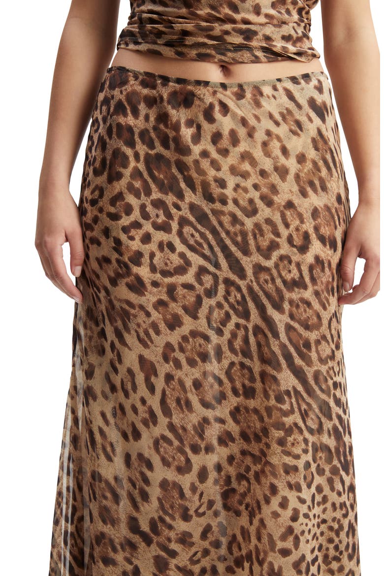 Monroe Leopard Print Maxi Skirt, Alternate, color, BROWN LEOPARD