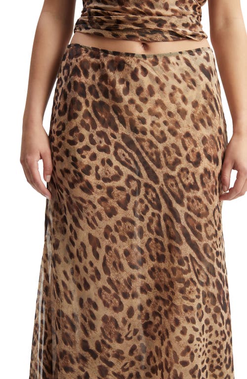 Bardot Monroe Leopard Print Maxi Skirt In Brown Leopard