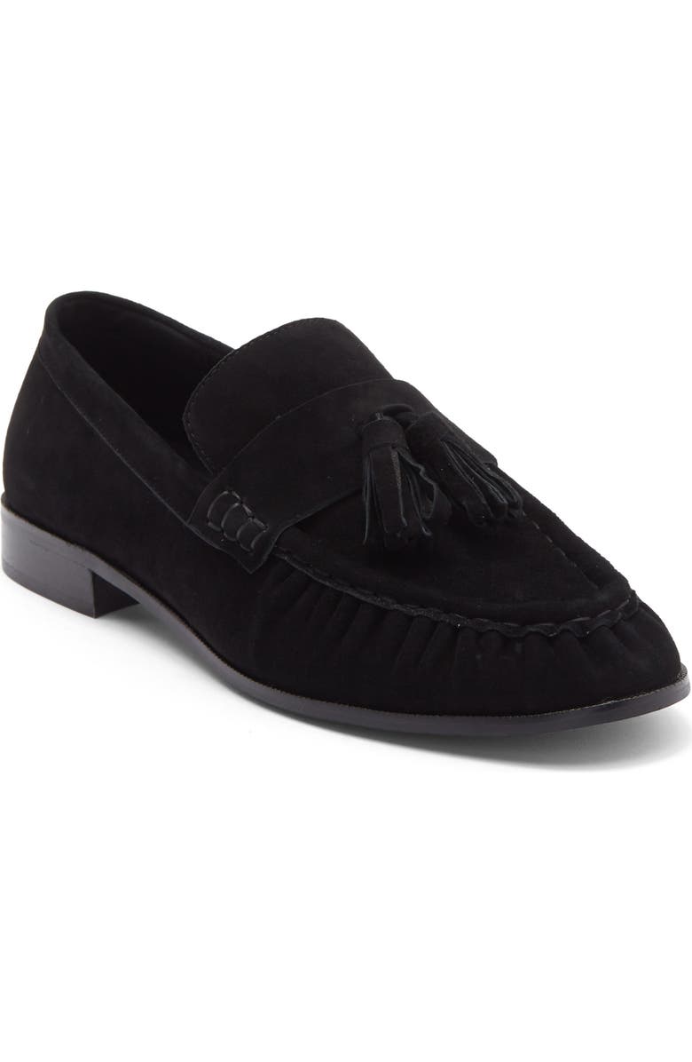 Jeffrey Campbell Articulate Kiltie Loafer, Main, color, Black Suede