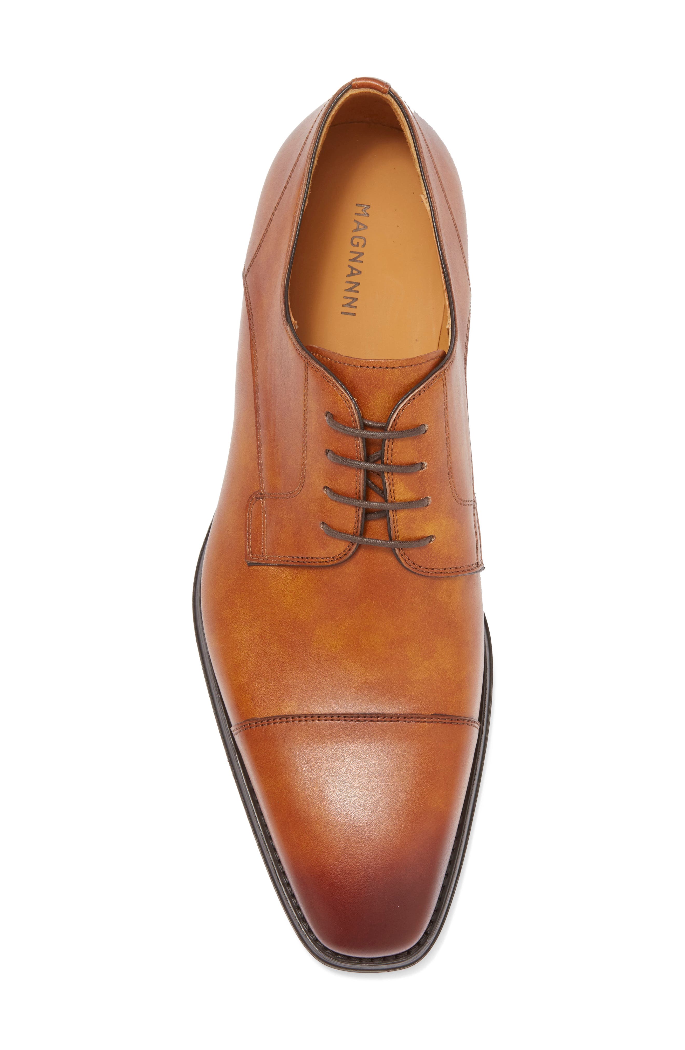 Magnanni Samson Burnished Cap Toe Derby - Wide Width Available, Alternate, color, Cuero