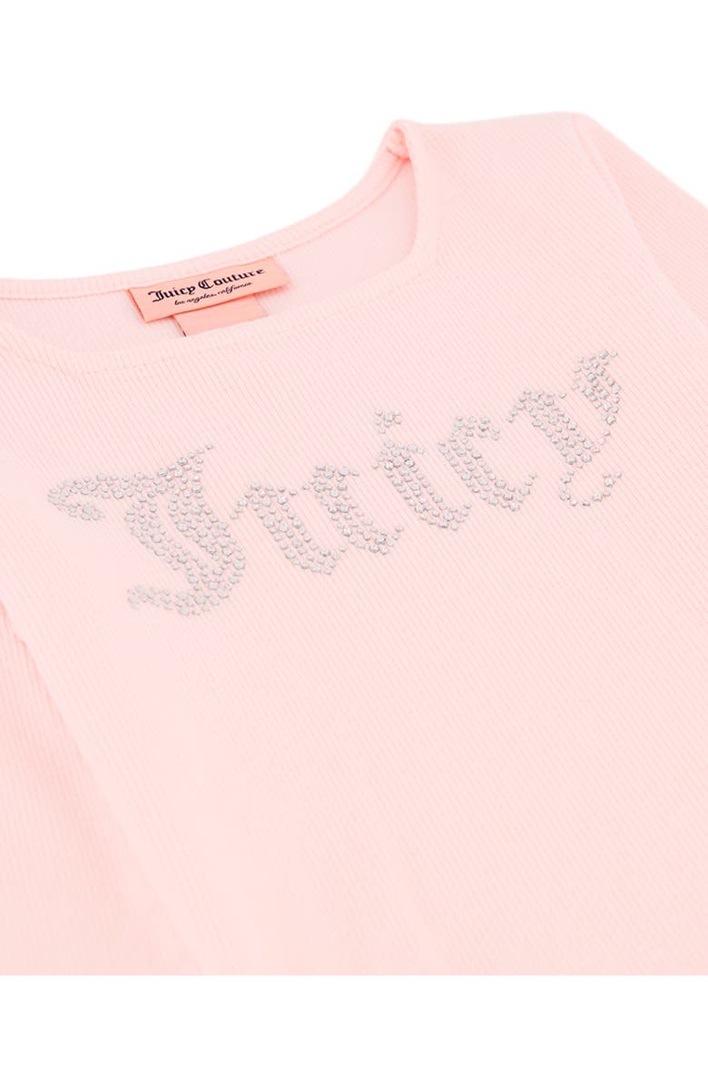 Juicy Couture Kids' Crystal Embellished Long Sleeve T-Shirt & Pants Set, Alternate, color, Ballet/ Light Heather Grey