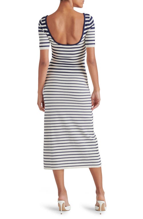 Steve Madden Selah Stripe Knit Midi Dress In Ivory Stripe