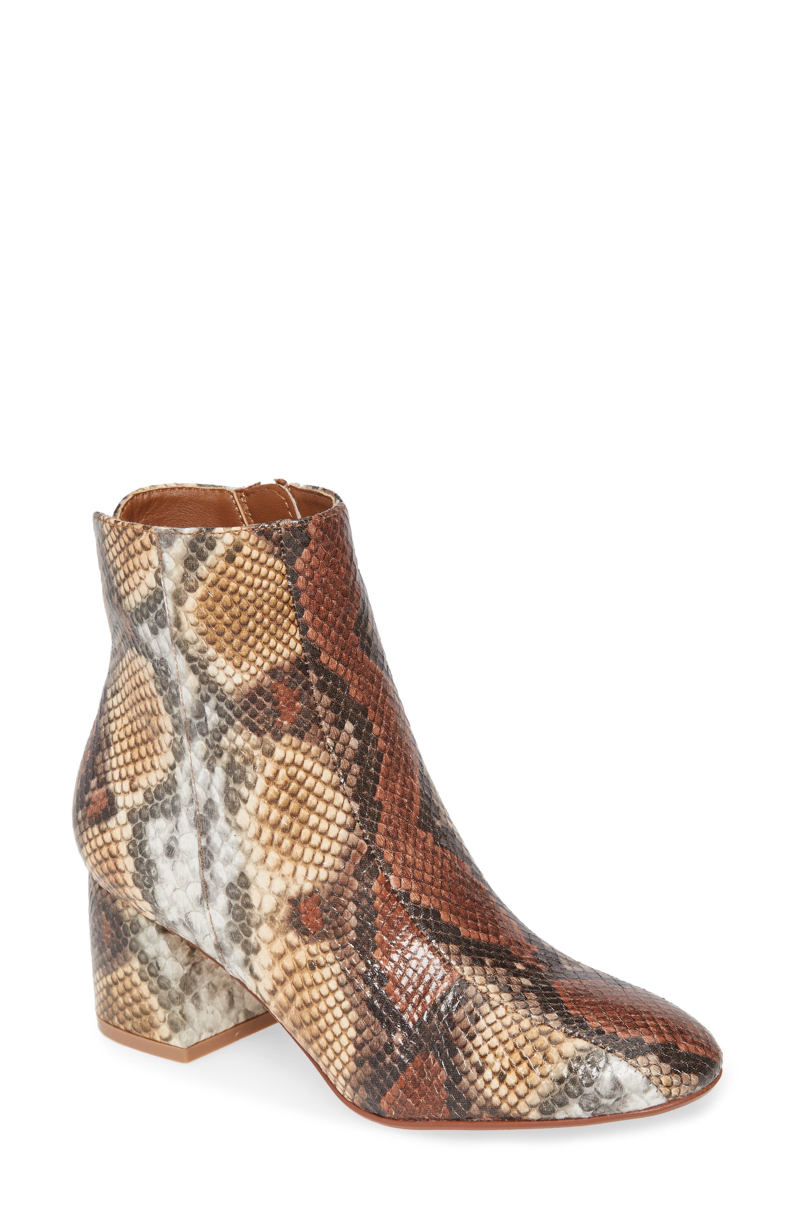 Davinna Bootie, Main, color, YELLOW/ DARK BROWN SNAKE
