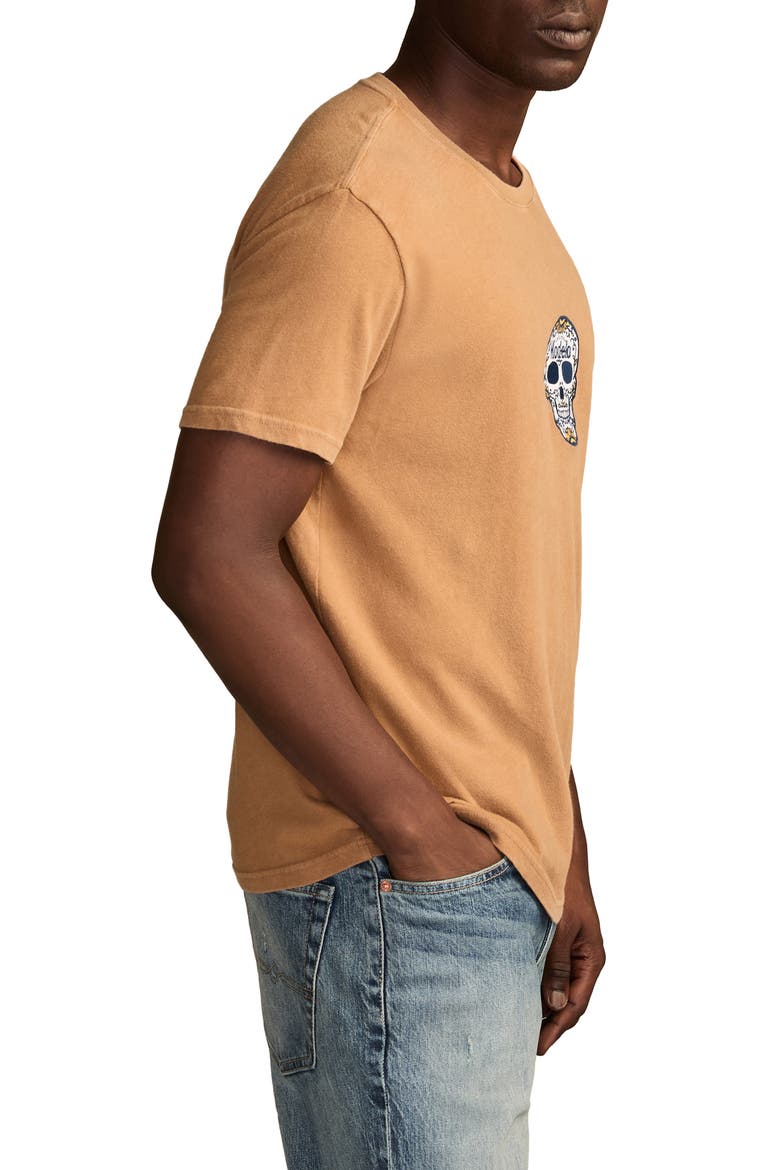 Modelo Small Skull Embroidered T-Shirt, Alternate, color, TOBACCO BROWN