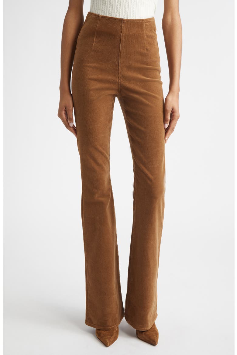 Beverly Off Duty Pull-On High Waist Skinny Flare Corduroy Pants, Main, color, DEEP OCHRE