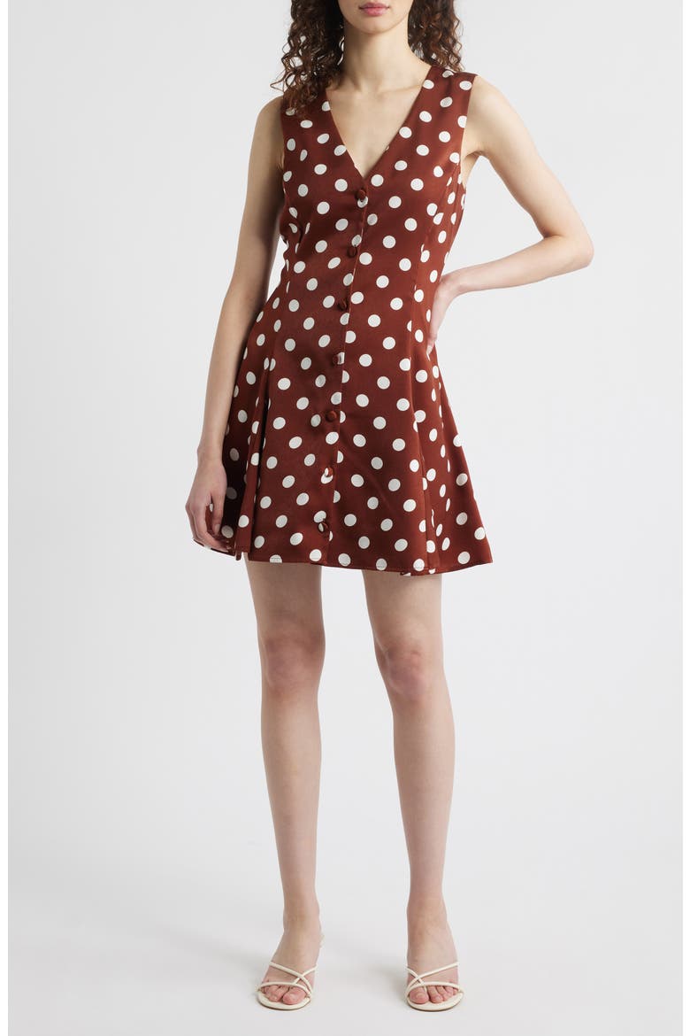 Darcy Dot Sleeveless Fit & Flare Minidress, Main, color, REDWOOD POLKA DOT