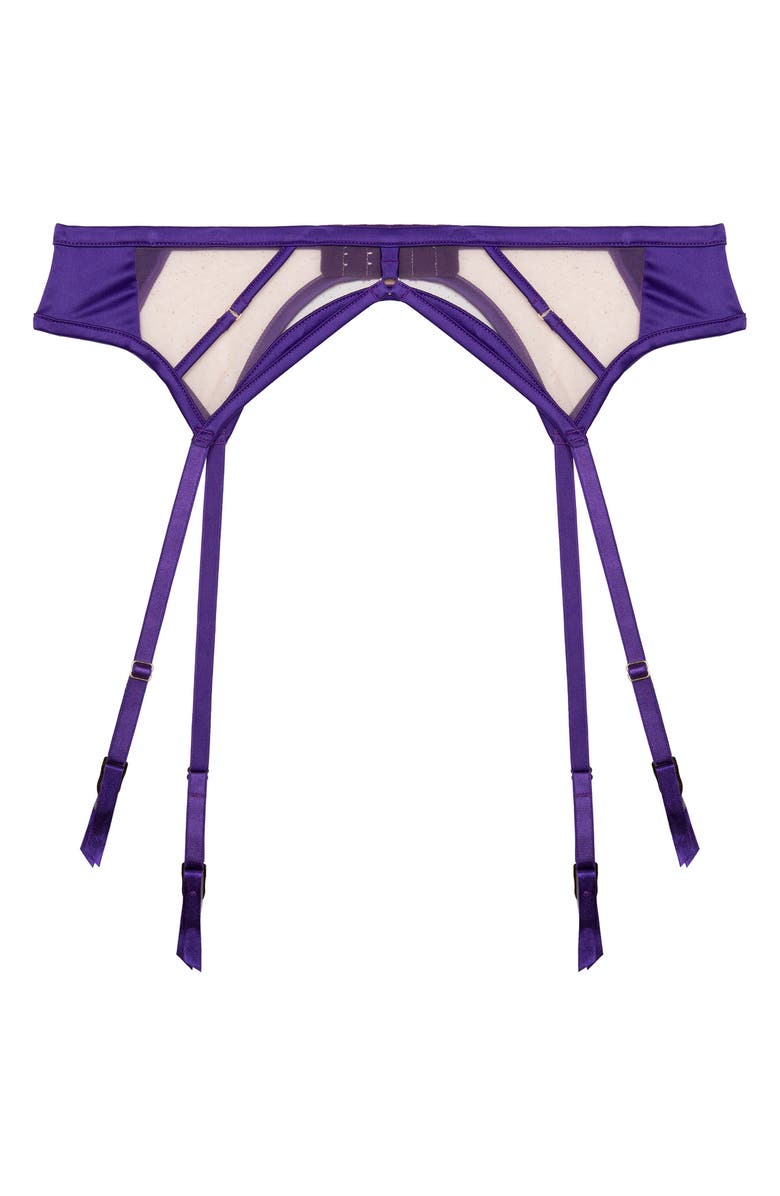 Playful Promises Ramona Mesh & Satin Garter Belt, Main, color, 