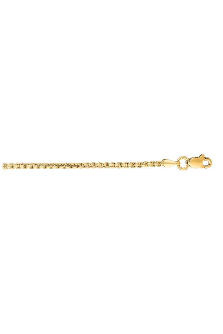 14K Yellow Gold Round Box Chain Necklace, Alternate, color, GOLD